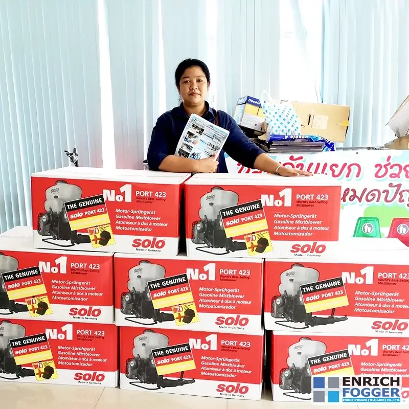 เครื่องพ่นละอองฝอยสะพายหลัง SOLO PORT 423 หน้างาน